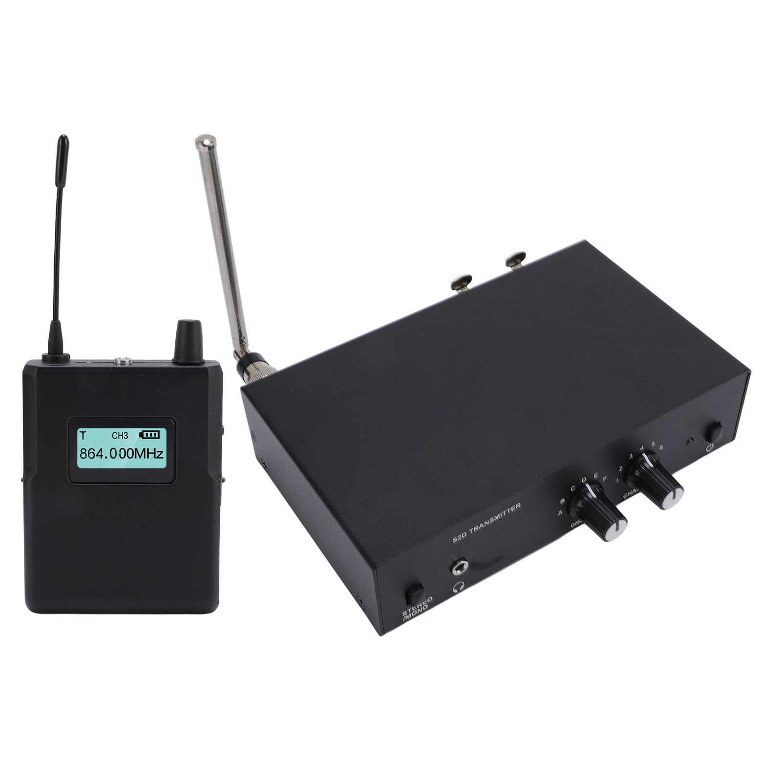 Jectse System Bezprzewodowy IEM, 902 do 928 MHz LCD Wyświetlacz Bezprzewodowy System Monitorowania Ucha do Wydajności na żywo (wtyczka UE)