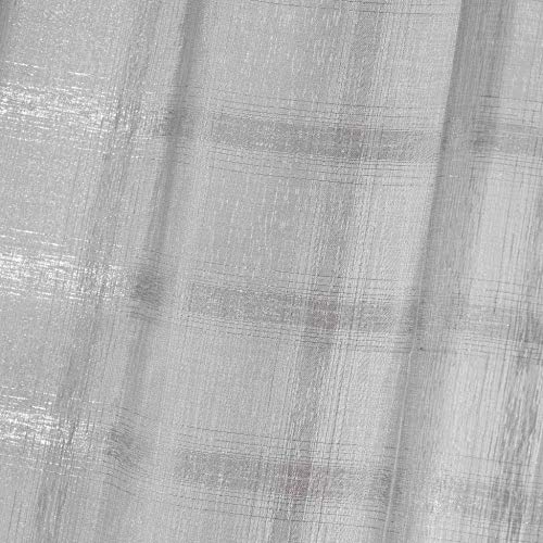 Douceur d'Intérieur - Pair of Straight Curtain Rod 2 x 70 x 200 cm Sand Candie Grey, W 27.6" x L 78.7" (1 Panels) - Image 2