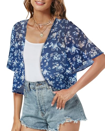 Image of ZNVGIRL Women Shrug Chiffon Cardigans Open Front Short Sleeve Bolero for Evening Dressy 2026