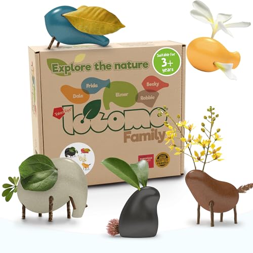 Image of Taksa Toys Wooden Animal Figures Locomo Family III for Nature-Loving Kids, Trigger Boys Girls Creativity, Sensory Outdoor Toys for Ages 3 4 5 6 7+ Year Old, Waldorf Montessori Toy (Set of 5)