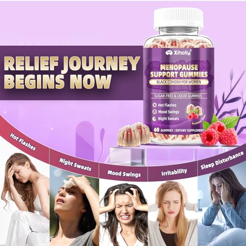 Menopause Supplements for Women with Black Cohosh, Menopause Relief Sugar Free Gummies for Hot Flashes, Natural Female Hormone Balance & Ashwagandha, Magnesium for Night Sweats, Mood Swings, 60 Count - Image 6