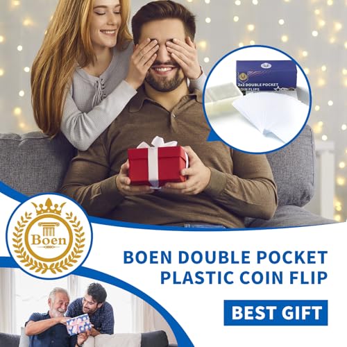 Boen 100 piezas fundas para monedas con doble bolsillo miniatura 7