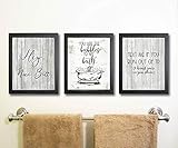 Silly Goose Gifts Bathroom Themed Decor Art Print Wall Art Funny Gift Sets Typography Rustic Unframed Pictures Signs Rules (Nice Butt)