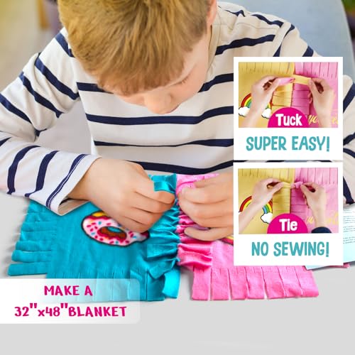 Piano Potato Unicorn No-Sew Tuck & Tie Fleece Blanket Kit for Girls 8-12 - image 2