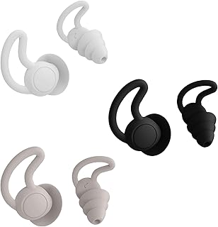 3 Pairs Ear Plugs for Sleeping Soft Silicone Noise Cancelling Earplugs for Sleeping Hearing Protection Waterproof Earplugs for Flights Sleeping Studying Concerts