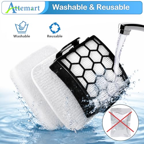 Image of Filter Replacement for Shark UV900 UV950 Pet Performance Lift Away Duo Clean PowerFins Upright Vacuum, Part #XFFK602UKT, XHF320, 1541FC3000, 1 HEPA +2 Foam Felt Filters+2 Odor Neutralizer Cartridges