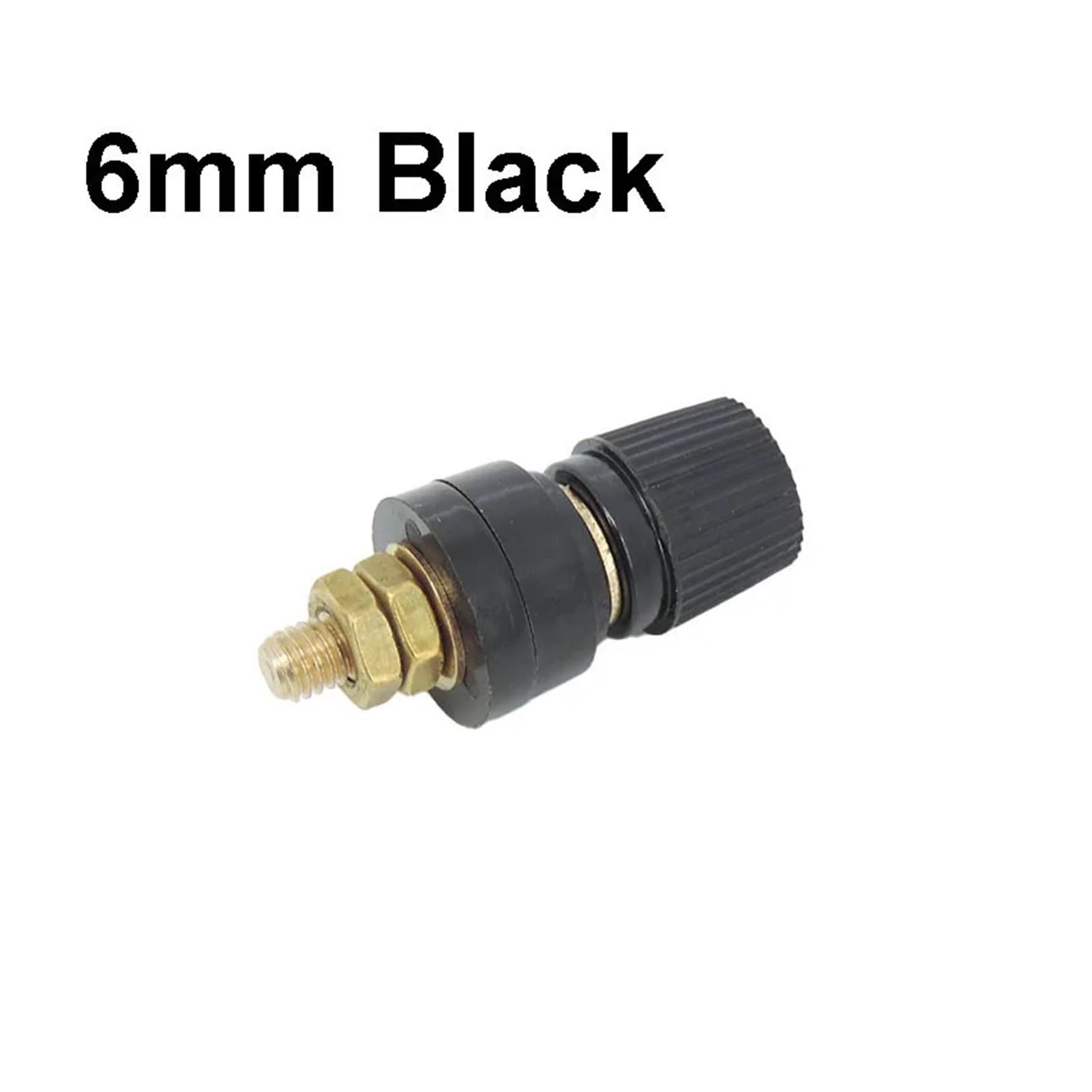Power Junction Post Connectors 6mm 8mm 10mm Brass Stud Binding Post Power Junction Connector m6 m8 m10 Replacement Terminal Jumper(6mm Balck 1pcs)