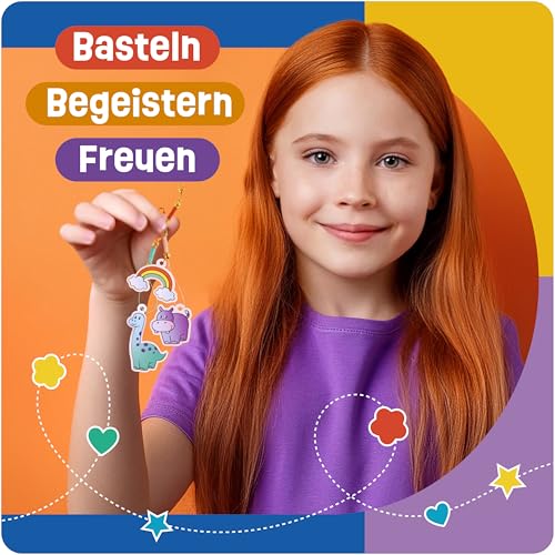 Smowo® Schrumpffolien Set mit Schlüsselanhänger - 10 Stück schrumpfende Plastikfolie - Bastelset mit Motiven - A4 matt transparent