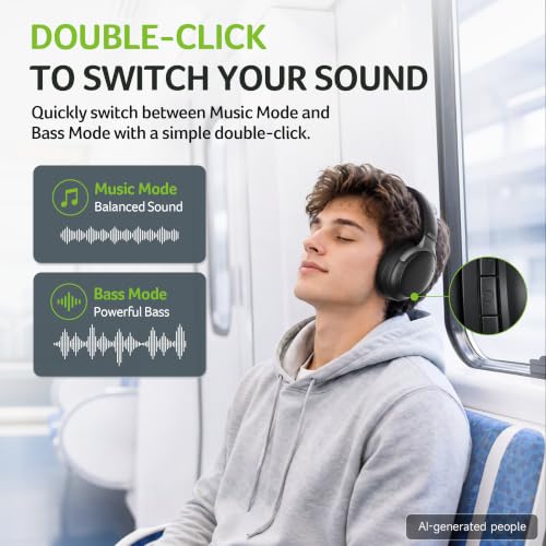 Acer Active Noise Cancelling Headphones,Wireless Bluetooth Over-Ear,Black - image 6