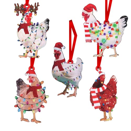 volumoon 5 Stück Weihnachtsbaum Hängen, Holz Weihnachtsanhänger,...