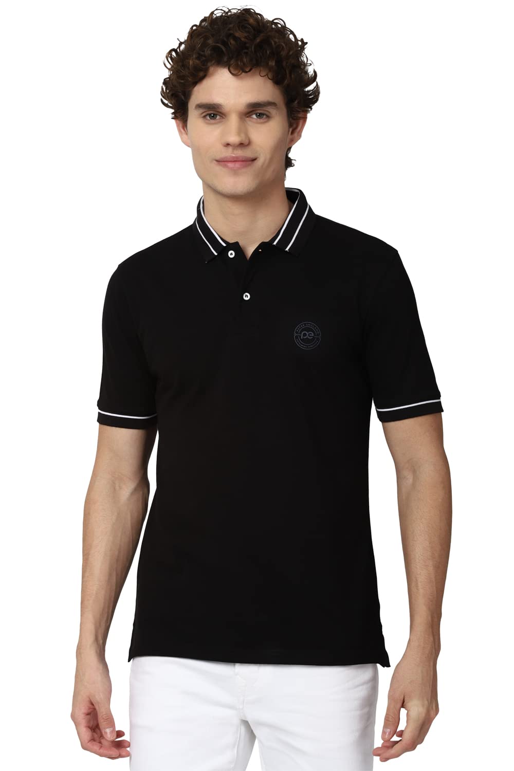 Peter EnglandMen's Regular Fit Insignia Half Sleeve Polo T-Shirt | Cotton Rich | Premium Pique Weave