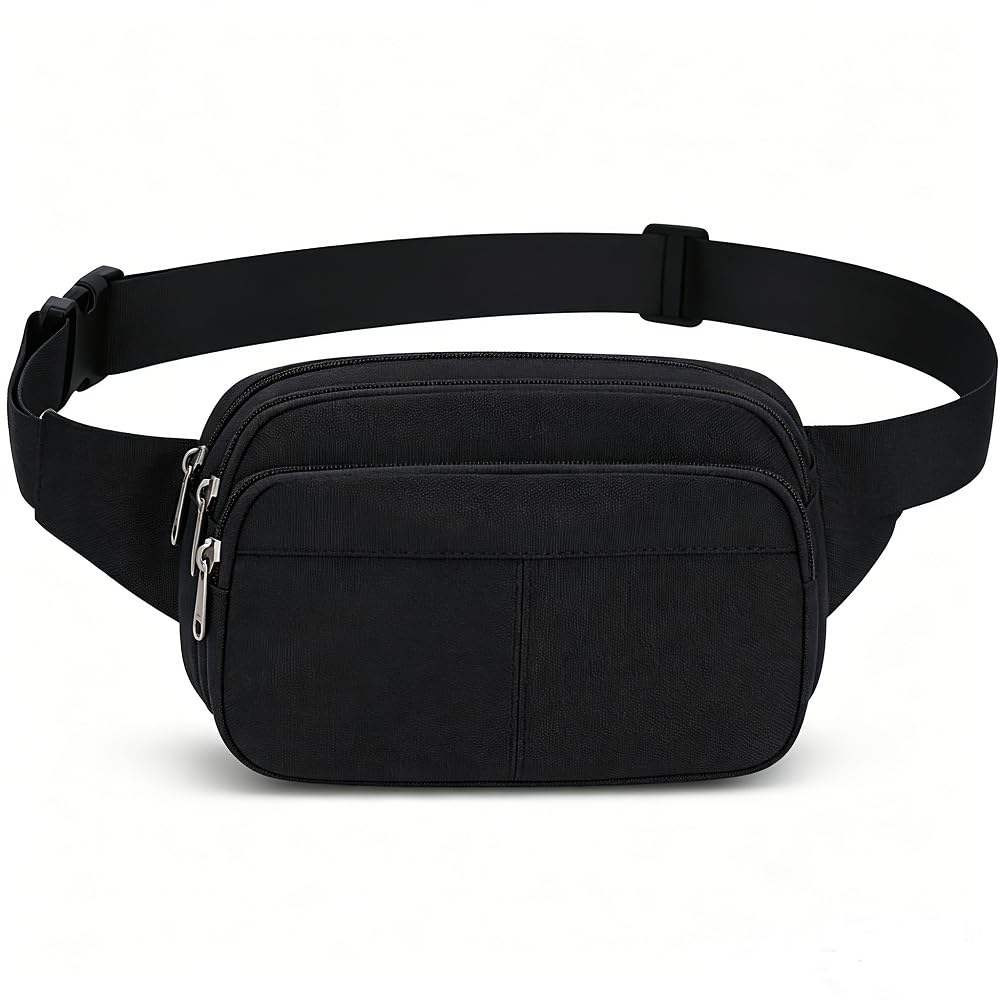 Waterproof Bumbags Waist Fanny Pack for Men Women Ladies Fashion Bum Bag with Adjustable Belt for Sport Running Hiking Jogging Girls Women Men (Black)