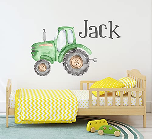 Vinilo decorativo tractor personalizado para niños