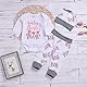 Juflam Baby Mädchen Kleidung Tante Bestie Strampler Top+Floral Pants+Hat 3Pcs Baby Tante Bekleidungssets (0–6 Monate)