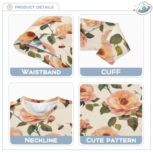 JUNZAN Art Rose Beige Kids Boys Sweatshirt Hoodie Fleece Tops Clothing Shirts Party 4T3