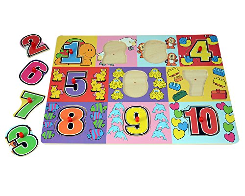 Image of 1 to 10 Numbers Premium Wooden Puzzle /Educational Toy with Knobs for Children