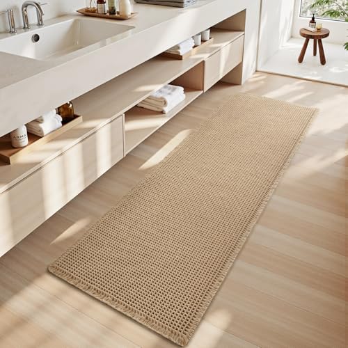 SIXHOME 40x60cm Brown Badematte mit Waffelmuster super saugfähige...