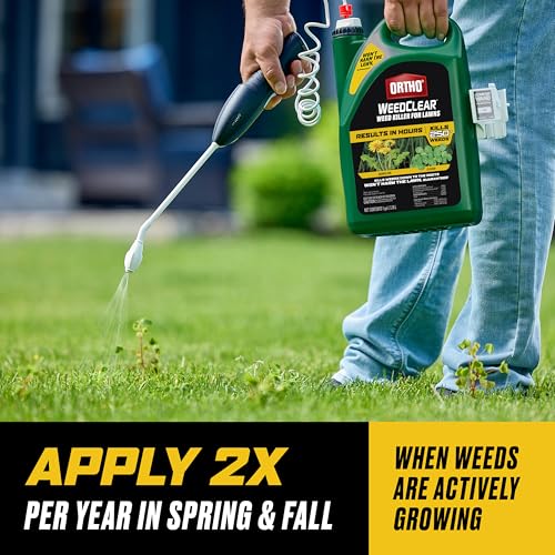 Ortho WeedClear Weed Killer for Lawns with Comfort Wand, Kills More than 250 Weeds including Dandelion and Clover, 1 gal.