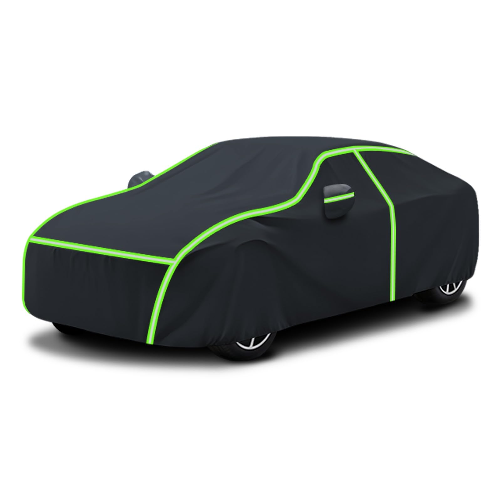 Car Cover For Buick GL6/GL8/GNX/GS/Grand National, Full Body covers waterproof breathable with green reflective strips for summer and winter vehicle Protector Oxford cloth car tarpaulin