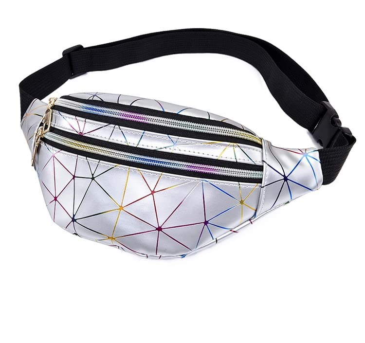 Stylish Waist Bag for Women & Men | Water Resistant, Portable, Adjustable Belt for Travel Hiking Running Outdoor Sports Bag (Silver)-image-39