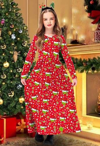 Image of Deerose Girls Maxi Dress Short Sleeve Casual Long Dresses with Pockets 5-14 Years