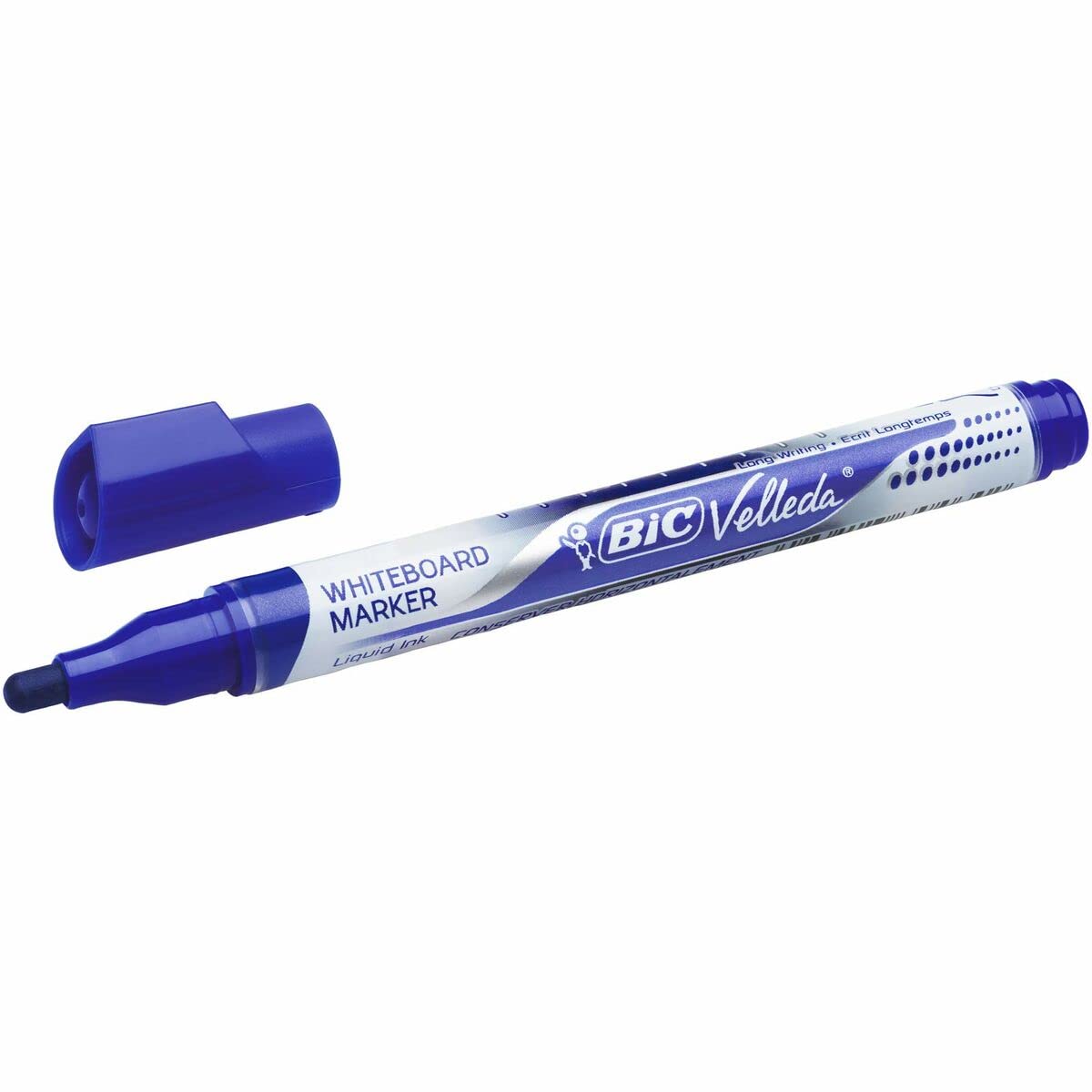 BIC 102467 Velleda Pocket Whiteboard Markers Medium Tip - Blue, Box of 12 units