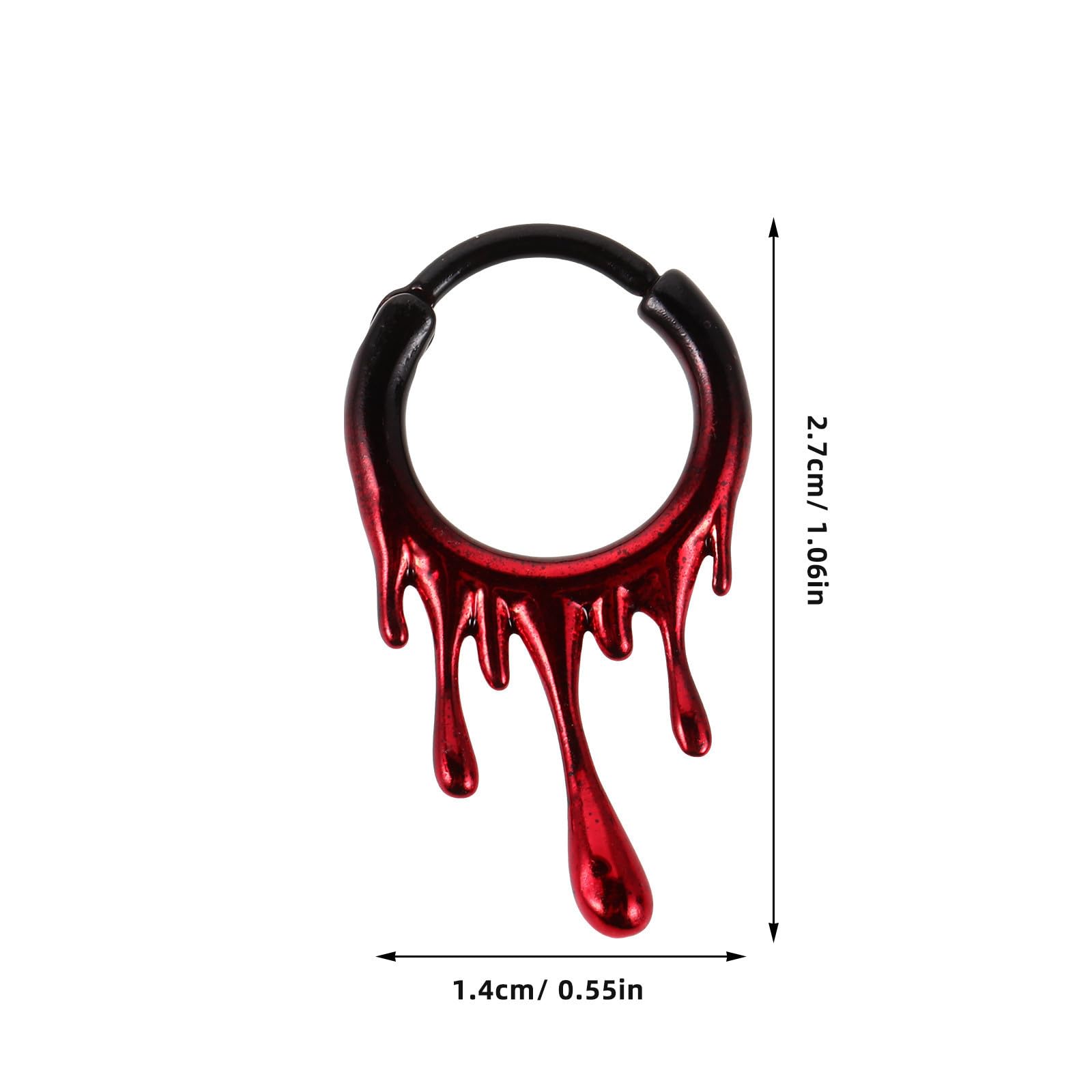 Tofficu 16 Pezzi Anello Versatile per Piercing al Naso in Acciaio Inossidabile Rosso Design Irregolare Effetto Sangue Stile Gotico per Feste di Halloween e Uso Quotidiano