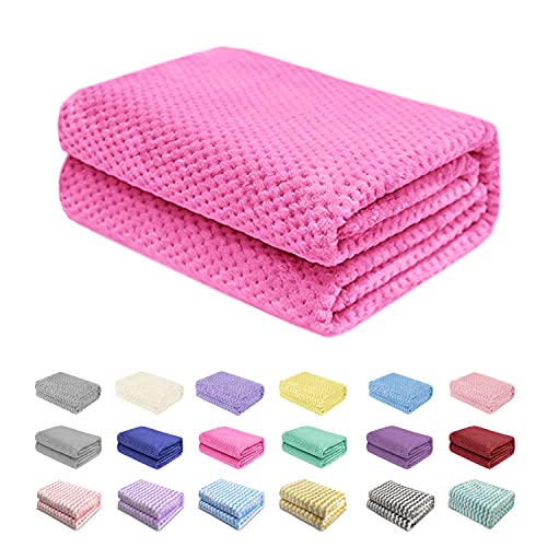 Image of Baby Blanket Flannel, Cozy Throw Blankets for Newborn Infant and Toddler, Super Soft and Warm Receiving Baby Blanket for Crib Stroller (Peach Pink 30 * 40")
