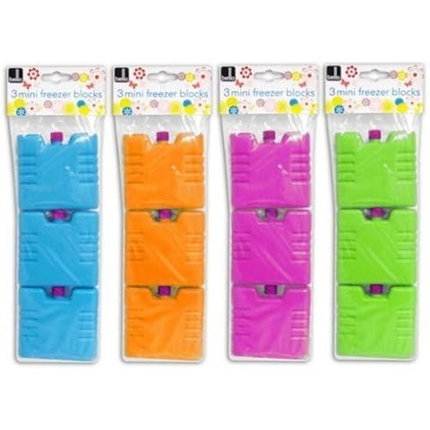 Set of 3 mini ice brick pack block blocks freezer cooler bag box travel picnic, colour sent at random Cover