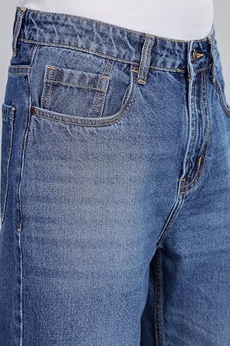 Image of INKD Men's Classic Relaxed Jeans - Mid-Rise | 100% Cotton | 5 Pocket Styling | Baggy Jeans for Man | Men's Bottomwear (Available in Plus Sizes)