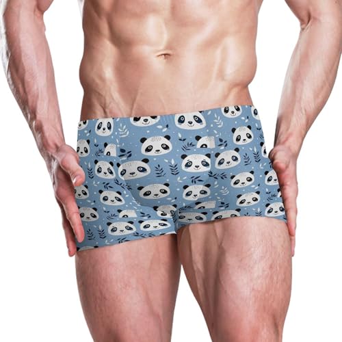 Panda Cute Animal Mens Swim Trunk Swimwear Bathing Suit Swim Brief Square Leg Board Short S B04033872