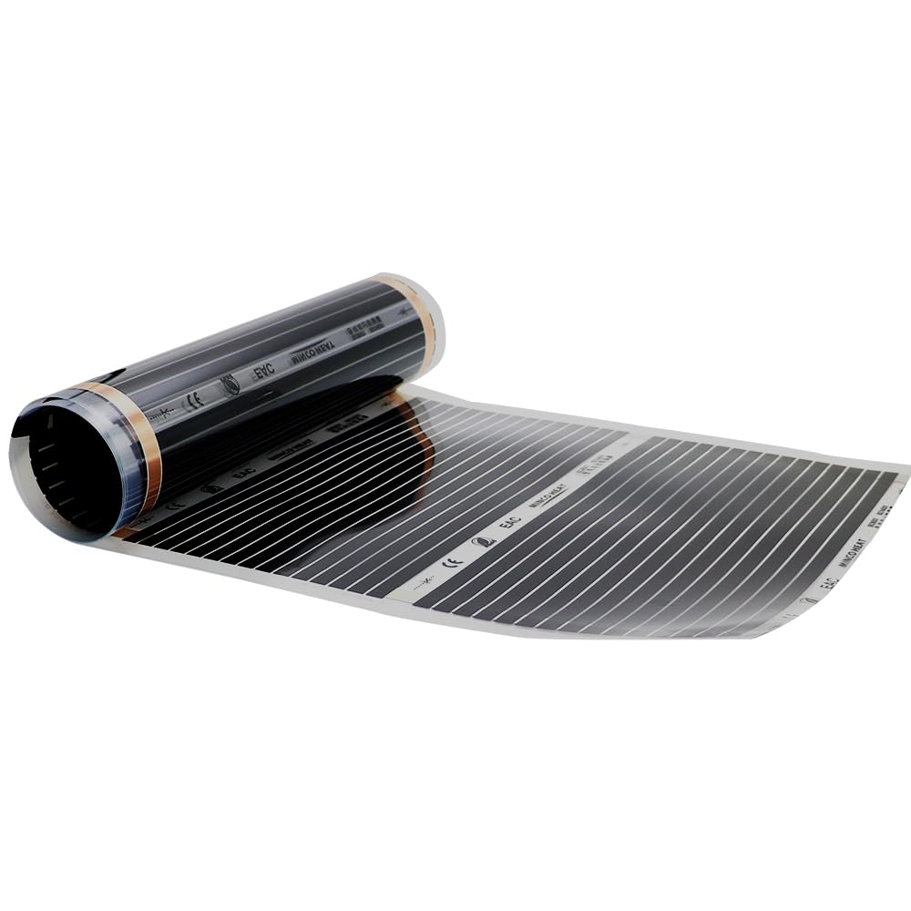 MINCO Heat AC220V Infrared Underfloor Heating Film 220w/m2 Warm Mat with Clamps and Pastes (50CM*8M)