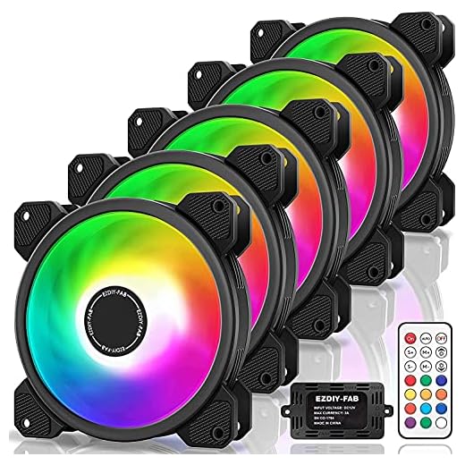 EZDIY-FAB 5 Pack-120mm Ventilador RGB LED para Estuches para PC, Ventilador de refrigeración de la CPU, Ventilador de refrigeración de Agua, Ventilador de Caja RGB direccionable con Controlador