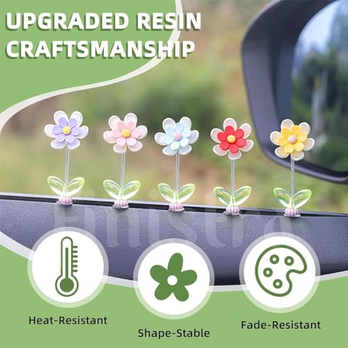 Image of Miniature Set for Home Decor, Deepawali Gift, Living Room, Figurines, Cake Decoration Items - Resin Car Dashboard Items (Multicolor) ((Circle Flower Miniature Set of 5))