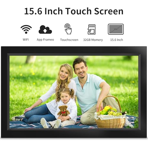 Veidoo 15.6 inch Large WiFi Digital Picture Frame with 1920 * 1080 IPS Touch Screen, Built in 32GB Memory, Auto-Rotate&Wall-Mounted, Digital Frame Share Photos and Videos via Free Frameo App - Image 3
