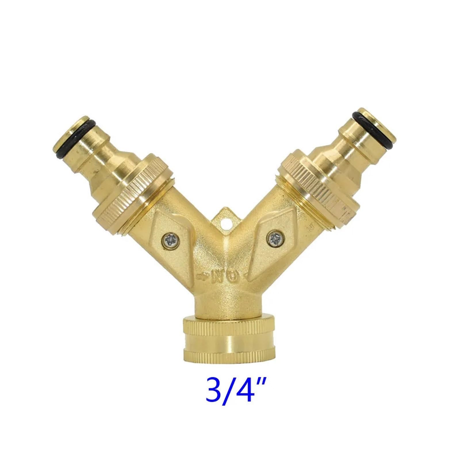 Sdoppiatore per tubo da giardino in ottone da 3/4", connettore a Y a 4 vie per rubinetto esterno, distributore di irrigazione, durevole e resistente alle intemperie, ideale per sistema di irrigazione