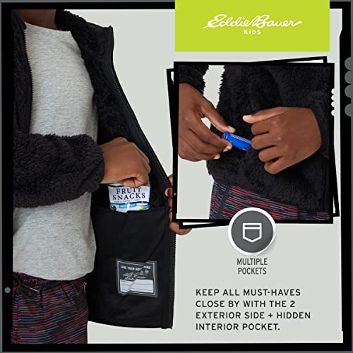 Eddie Bauer Kids' Zip Up - Kids' Full Zip Ultra Soft Sherpa Fleece Hoodie Sweatshirt for Boys and Girls (5-20)4