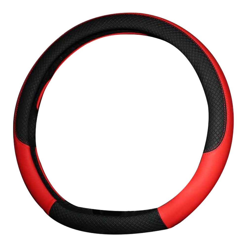 ALDLDA Car Steering Wheel Cover for Honda Fit/Jazz 2001-2023 GE/GR, Microfiber Leather Anti-Slip Auto Wheel Protector, Breathable Sporty Grip, Automotive Interior Upgrade,D-Red