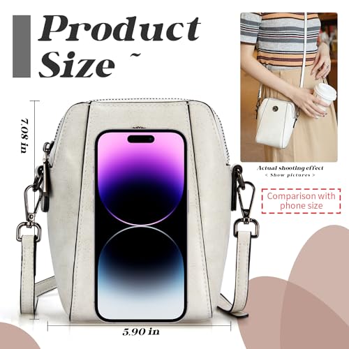 Image of Genuine Leather Small Crossbody Bags for Women | Lightweight Shoulder Purse, Designer Handbag with Adjustable Strap, Casual Travel Everyday Bag