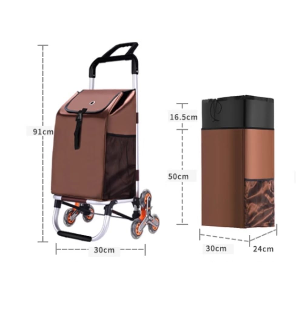 Carrito de la compra plegable resistente con 6 ruedas, carrito portátil con cordón elástico y diseño impermeable para un fácil transporte