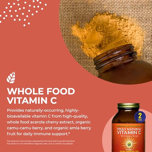 HEALTHFORCE SUPERFOODS Truly Natural Vitamin C - Immune Support Supplement with Camu Camu Berry - Vitamin C Supplement for Immune Health - Vegan, Non-GMO - 240 Vegan Caps, 30 Servings - Image 5