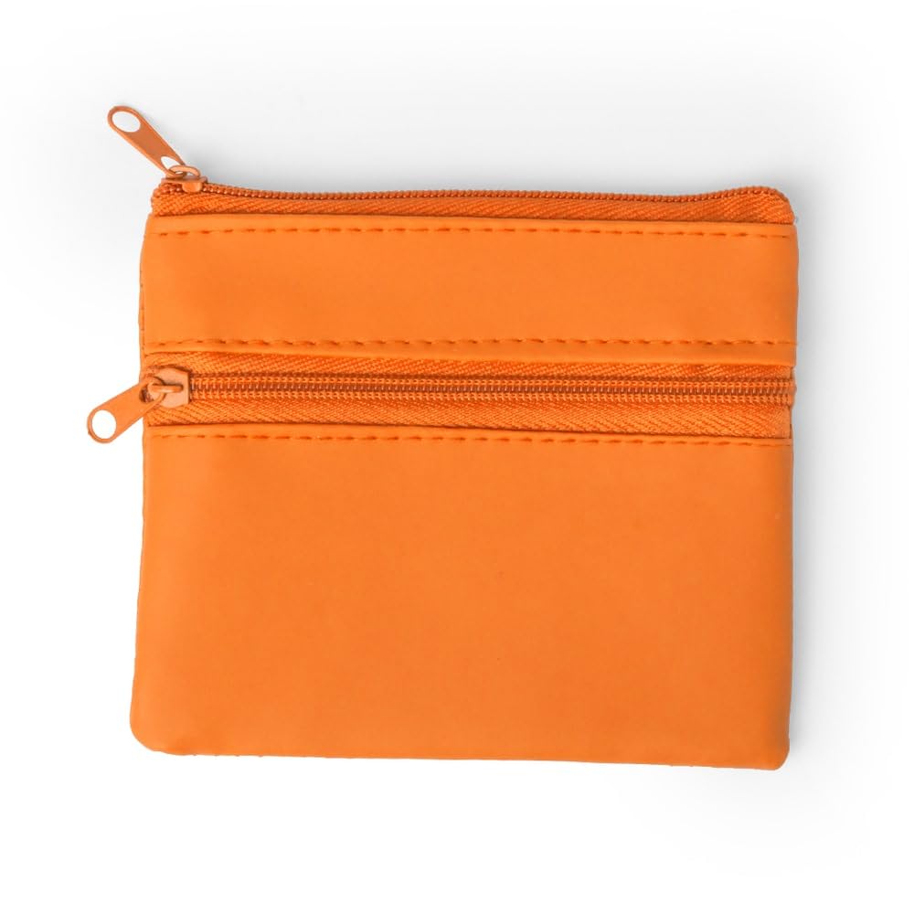 ANTEVIA - Porte Monnaie avec Double Poche léger et Robuste | Plus DE 20 MODÈLES | Homme Femme | Couleur : Orange (Ralf Orange)