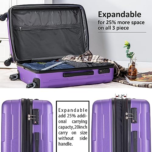 Moda Expanable Spinner Wheel 3-Piece Luggage Set ABS Lightweight TSA Lock4