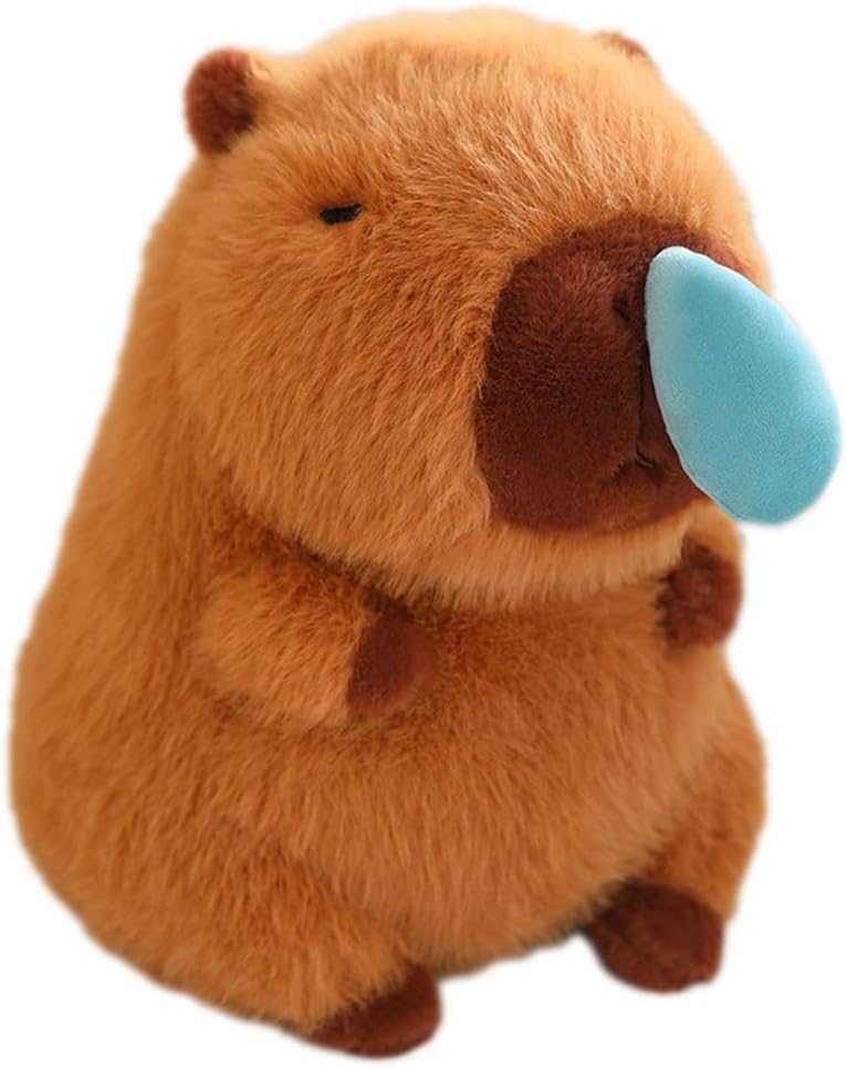 Capybara Plush Toy Turtle Backpack Cuddly Soft Stuffed Animal Pillow, Cute Capybara Plushie for Boys and Girls, Birthday Gift Valentines Days Easter Gift 9"
