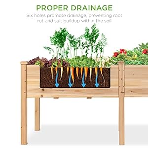 Best Choice Products 72x23x30in Raised Garden Bed, Elevated Wood Planter Box Stand for Backyard, Patio, Balcony w/Divider Panel, 6 Legs, 300lb Capacity - Natural Best Choice Products 72x23x30in Raised Garden Bed Elevated Wood Planter Box Stand for Backyard Patio Balcony wDivider Panel 6 Legs 300lb Capacity Natural