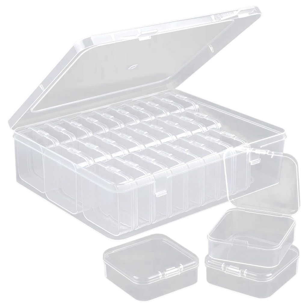 Scatola portaoggetti trasparente con 30 scomparti, design alla moda, salvaspazio, portatile, per gioielli, perline e forniture per ufficio, uso quotidiano