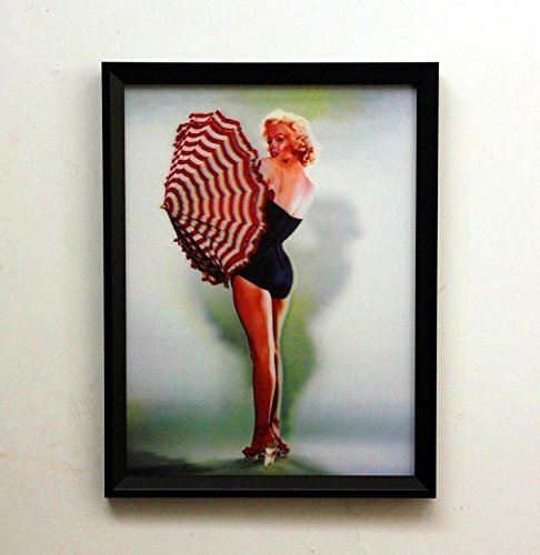 Framed Hd 3d Iconic Print 3 Dimensional Picture of Marilyn Monroe Sized 40 X 30 Cm (15.75 X 11.8 Inches)