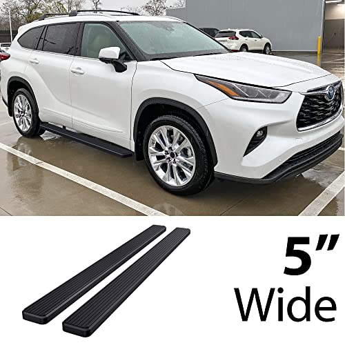 Estribos HD Ridez Acero Inoxidable Negro 5in Toyota Highlander miniatura 2