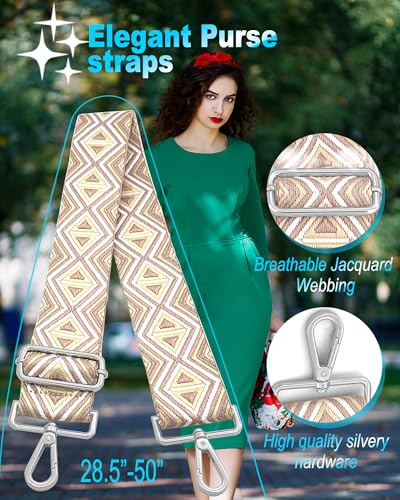 Image of Silvery Purse Straps Replacement Crossbody - Guitar Strap for Purse Crossbody