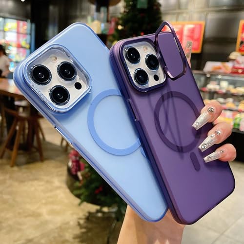 Support d'objectif magnétique pour iPhone 14 Plus : coque mate noire PC dur - 4